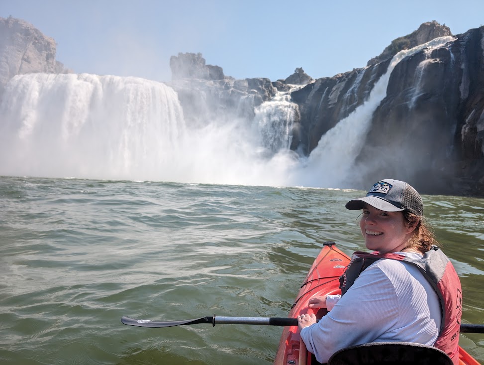 Kate kayaking in her hometown