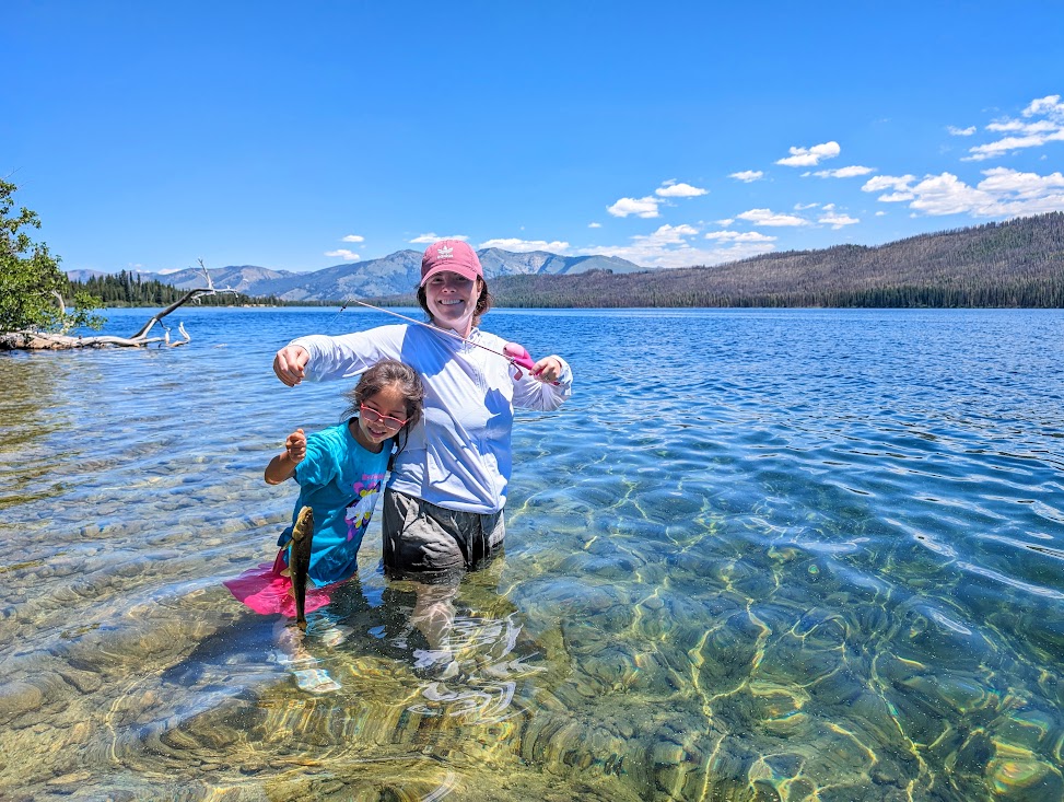 Kate fishing with Cecily